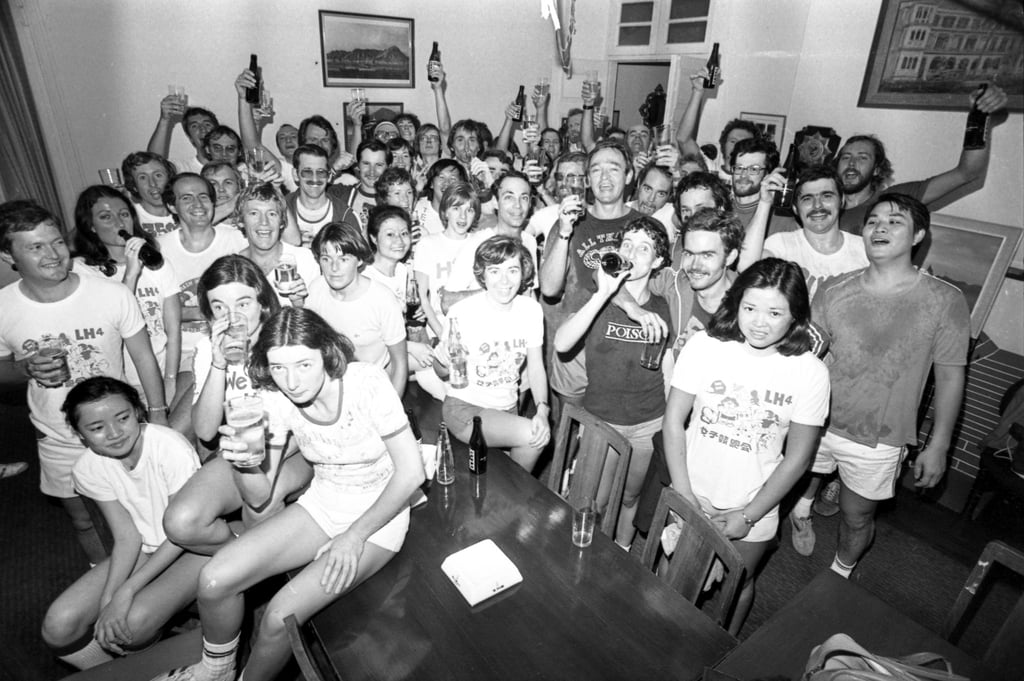 Participants in the 1978 New Year Run pose for a group picture after the event, organised by the Kowloon Hash House Harriers. Photo: SCMP Archives Participants in the 1978 New Year Run pose for a group picture after the event, organised by the Kowloon Hash House Harriers. Photo: SCMP Archives