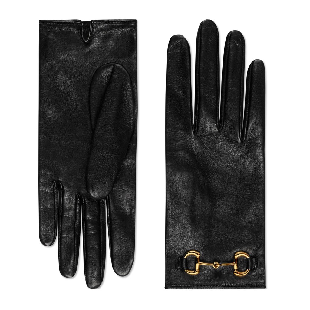 Gucci leather gloves with horsebit detail. Photo: Handout