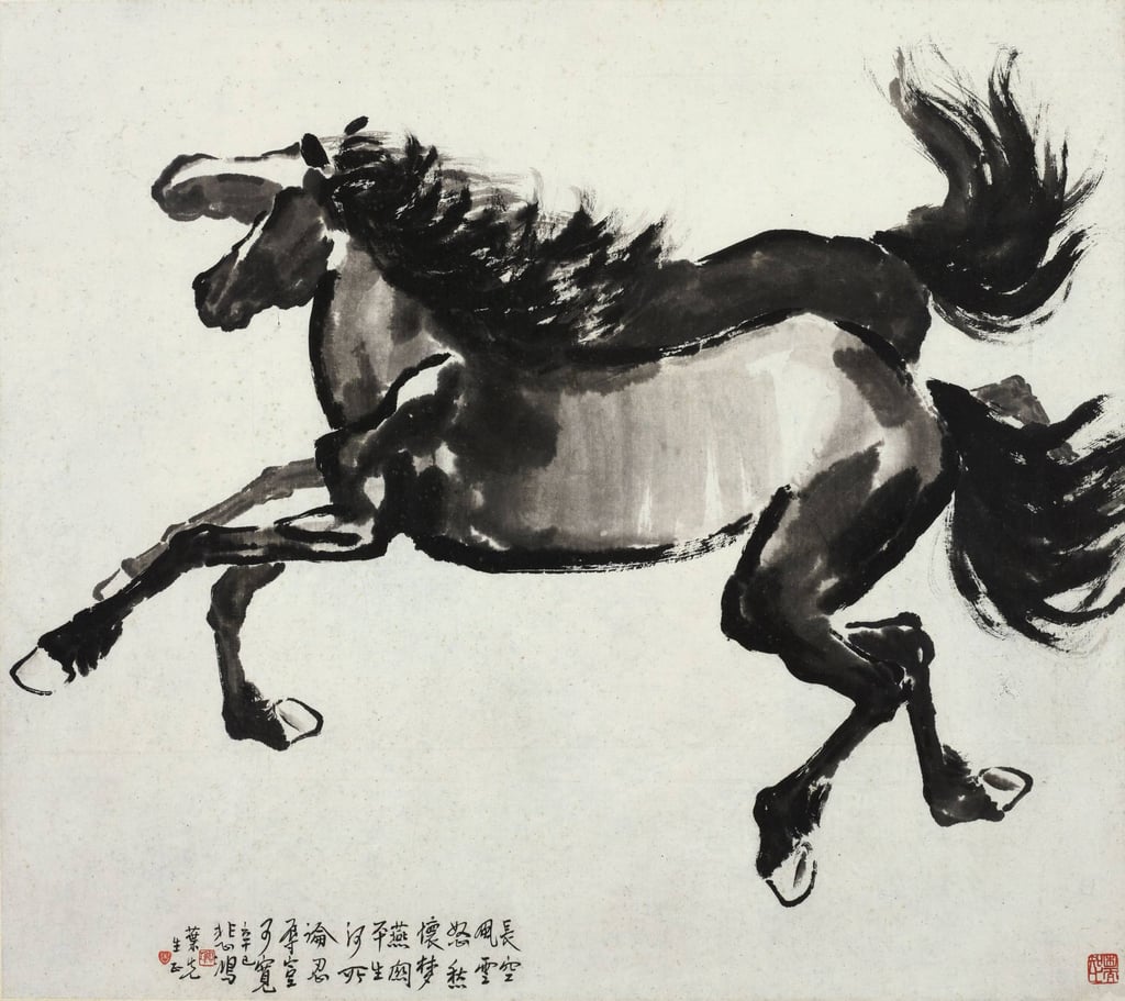 Two Galloping Horses (1941), by Xu Beihong. Photo: courtesy of Bonhams