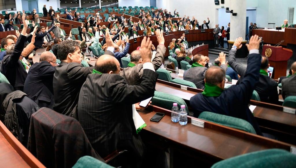 Algerian lawmakers vote to label France’s colonisation a crime at the National Assembly in Algiers on Wednesday. Photo: AP