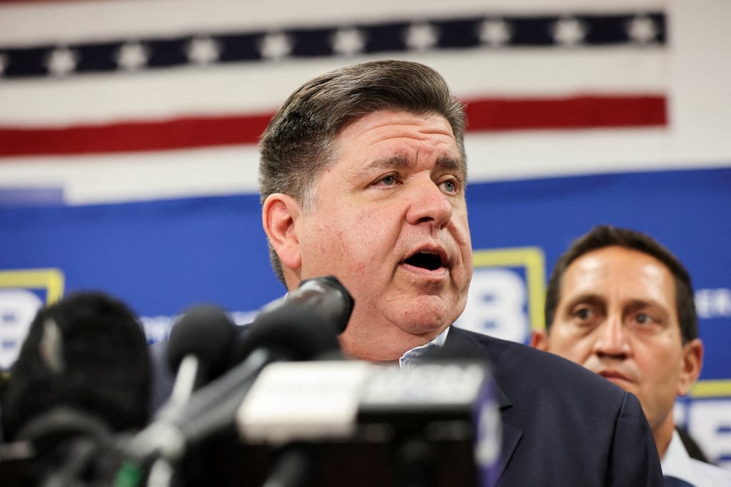 llinois Governor J.B. Pritzker speaks in Carol Stream, Illinois, in August. Photo: Reuters