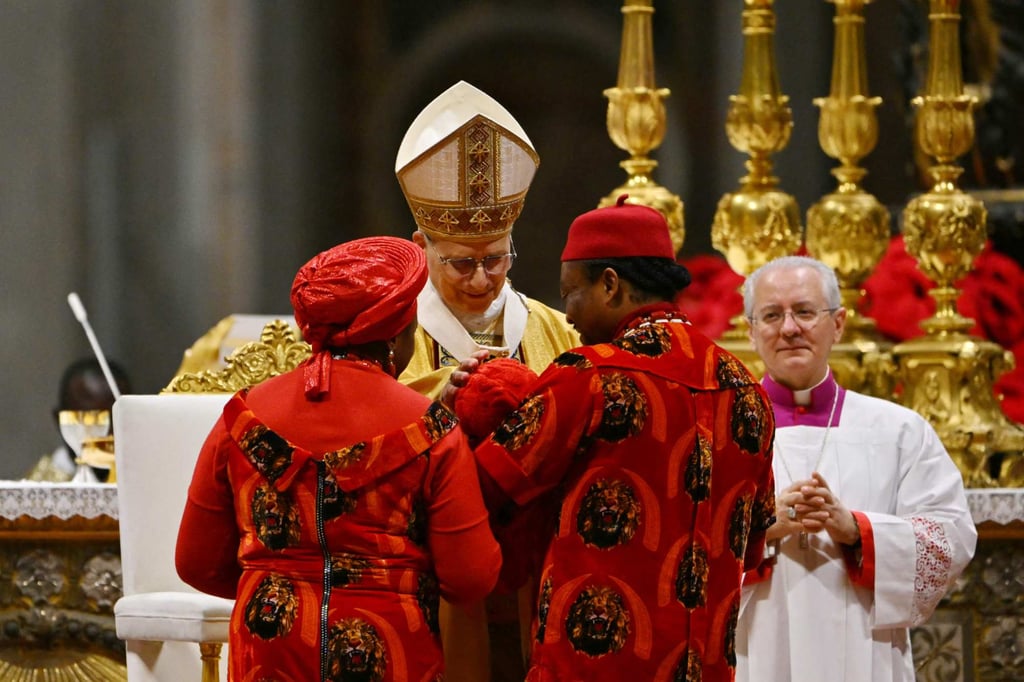 Pope Leo blesses attendees at St Peter’s Basilica in the Vatican on Wednesday. Photo: AFP Pope Leo blesses attendees at St Peter’s Basilica in the Vatican on Wednesday. Photo: AFP