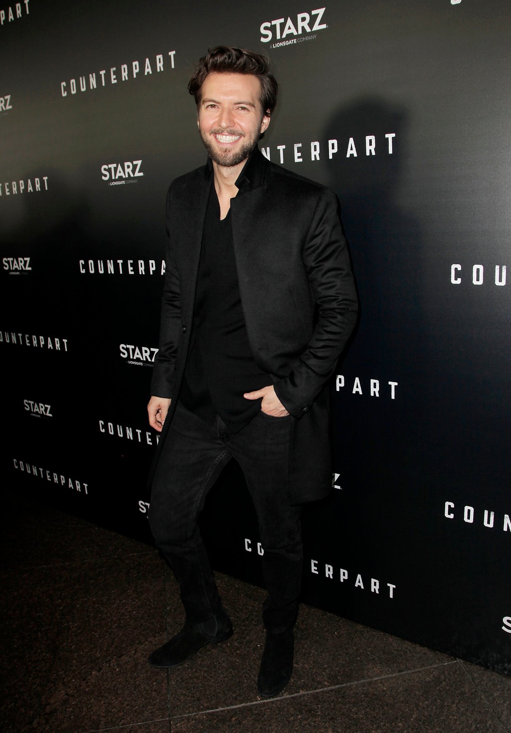 Guy Burnet at the premiere of Counterpart, in Los Angeles in 2018. Photo: Getty Images Guy Burnet at the premiere of Counterpart, in Los Angeles in 2018. Photo: Getty Images