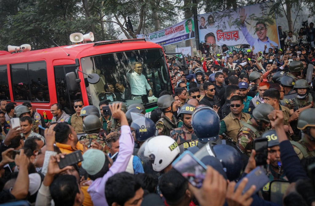 Bangladesh Nationalist Party acting chairman Tarique Rahman waves to his supporters in Dhaka on Friday. The BNP is widely seen as having the strongest chance of winning the February election. Photo: Reuters Bangladesh Nationalist Party acting chairman Tarique Rahman waves to his supporters in Dhaka on Friday. The BNP is widely seen as having the strongest chance of winning the February election. Photo: Reuters