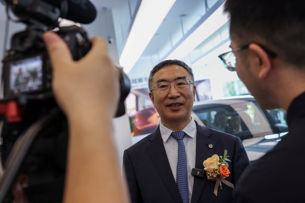 Zhejiang Leapmotor Technology CEO Zhu Jiangming attends the opening of a company showroom in Hong Kong on June 11, 2025. Photo: Reuters