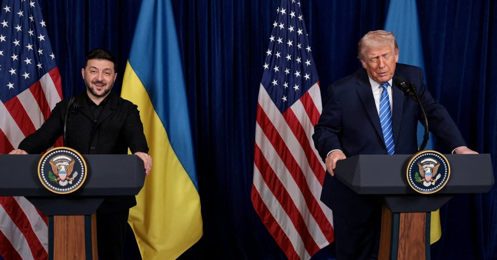 Ukrainian President Volodymyr Zelensky and US President Donald Trump on Sunday. Photo: Reuters Ukrainian President Volodymyr Zelensky and US President Donald Trump on Sunday. Photo: Reuters