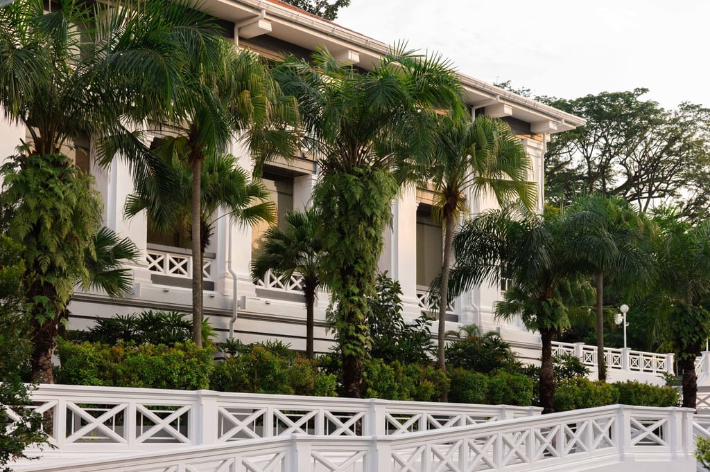 Lush vegetation surrounds Mett Singapore’s colonial structure. Photo: Handout