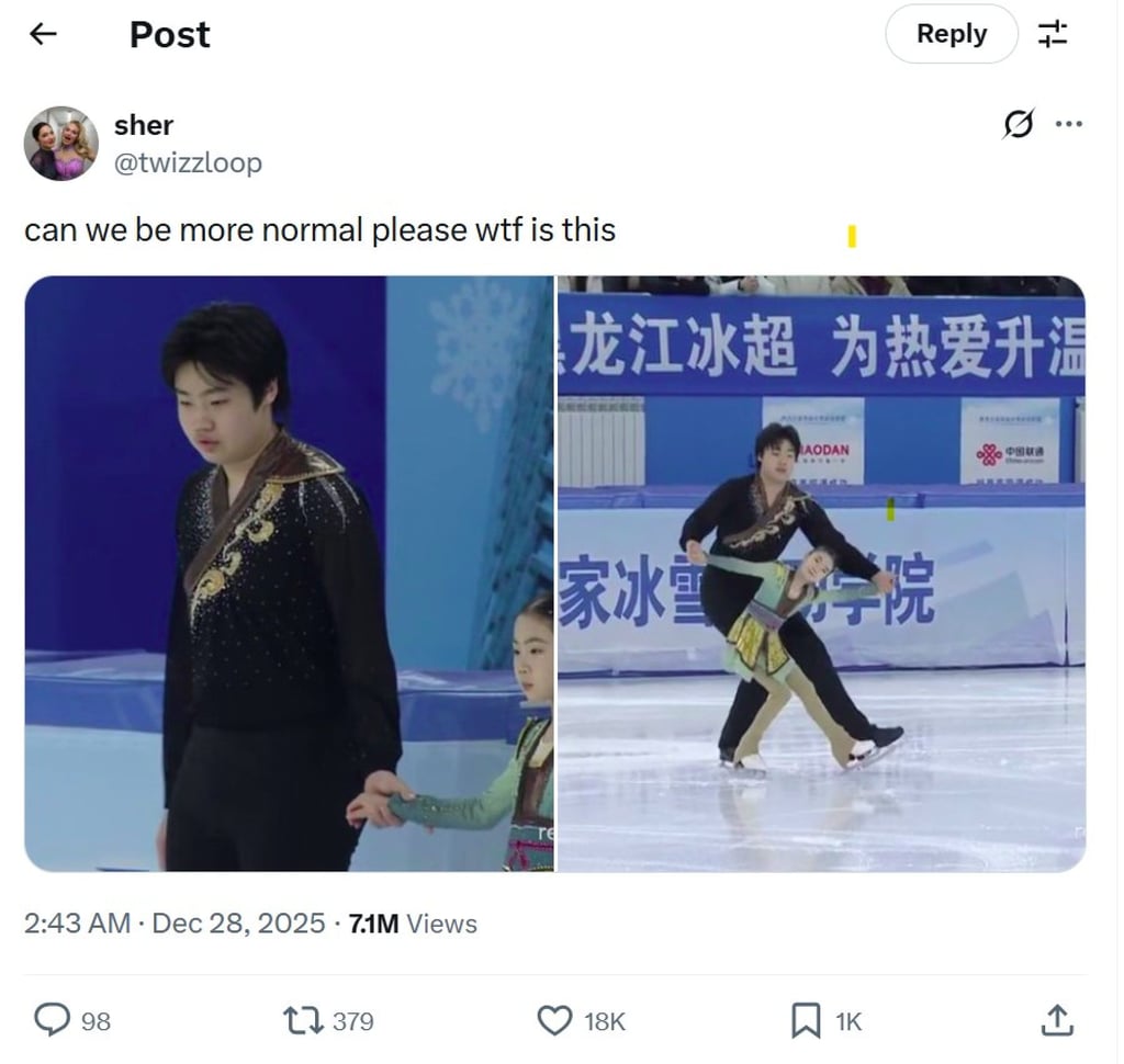 The pair’s significant size and age gap has sparked discussion across social media.