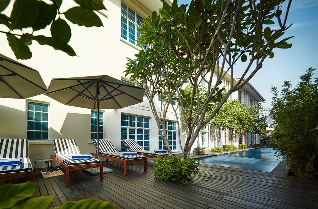 Lush vegetation provides natural shade in the pool area. Photo: Handout