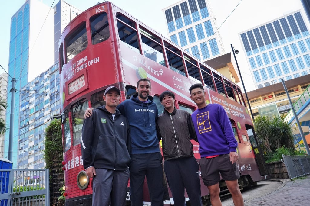 Hong Kong Tennis Open stars (left-to-right) Wu Yibing, Marin Cilic, Coleman Wong and Jerry Shang. Photo: Elson Li