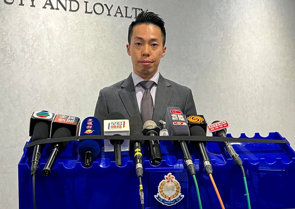 Senior Inspector Chow Ka-yun says the drug factory was believed to have been in operation for one month. Photo: Handout