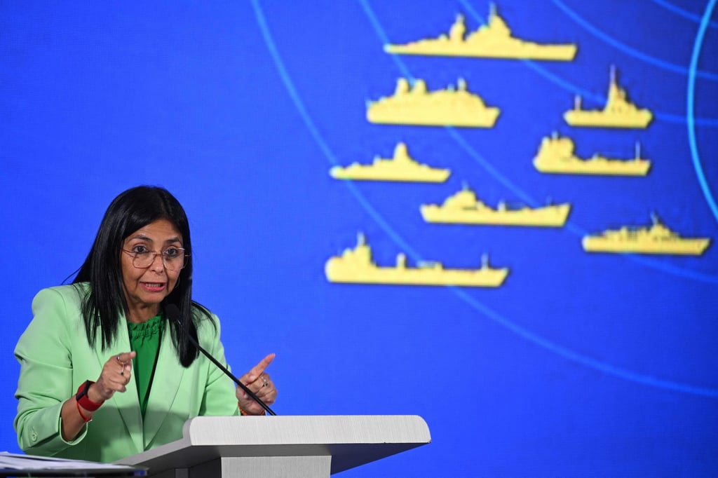 Venezuela’s Vice-President Delcy Rodriguez during a news conference in Caracas in September. Photo: AFP Venezuela’s Vice-President Delcy Rodriguez during a news conference in Caracas in September. Photo: AFP