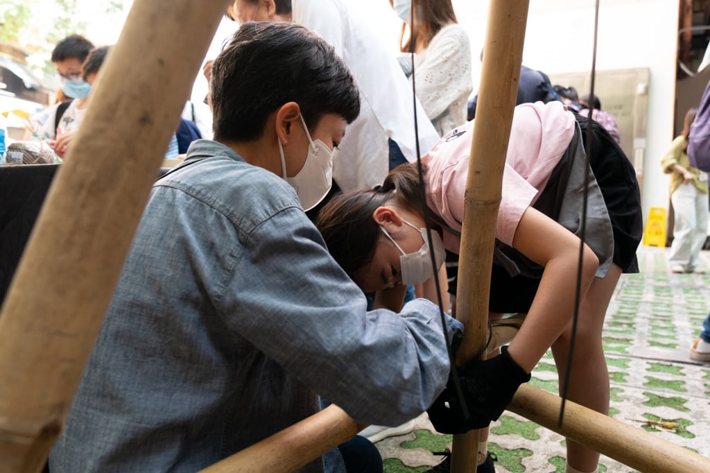Children at the outdoor “school” learn how to start campfires, cook outdoors and use bamboo. Photo: Education for Good Children at the outdoor “school” learn how to start campfires, cook outdoors and use bamboo. Photo: Education for Good