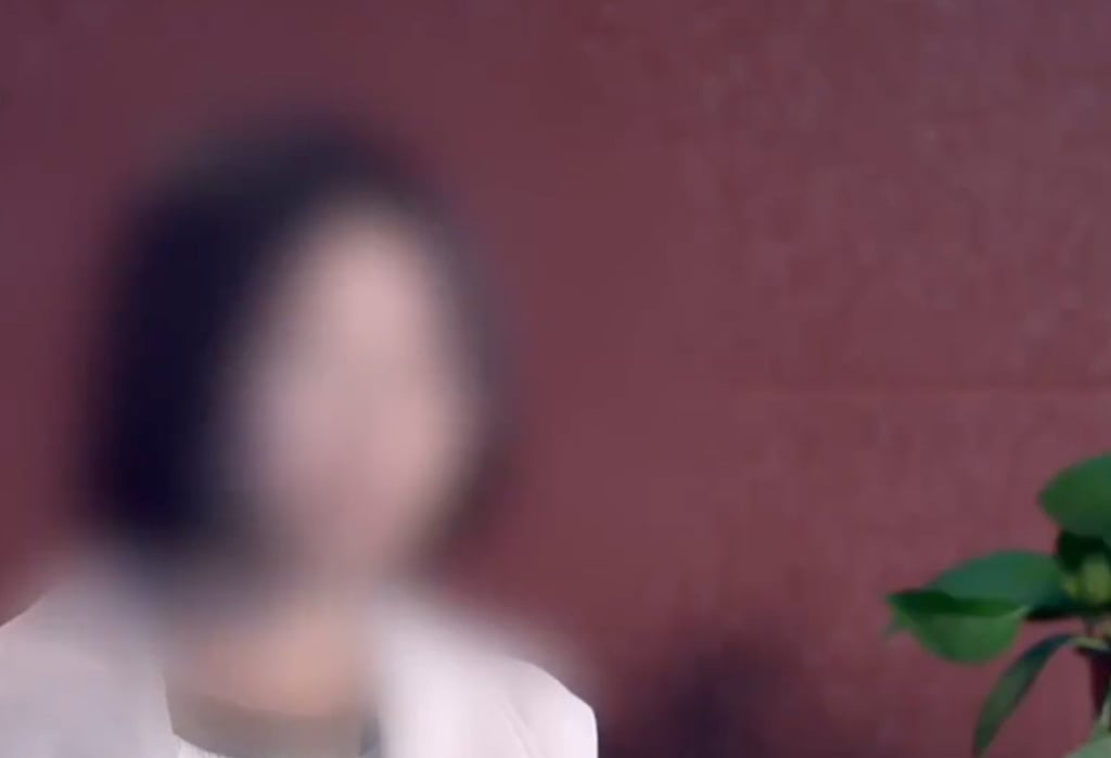 Pang, above, being interviewed about her experience in a television interview. Photo: CCTV