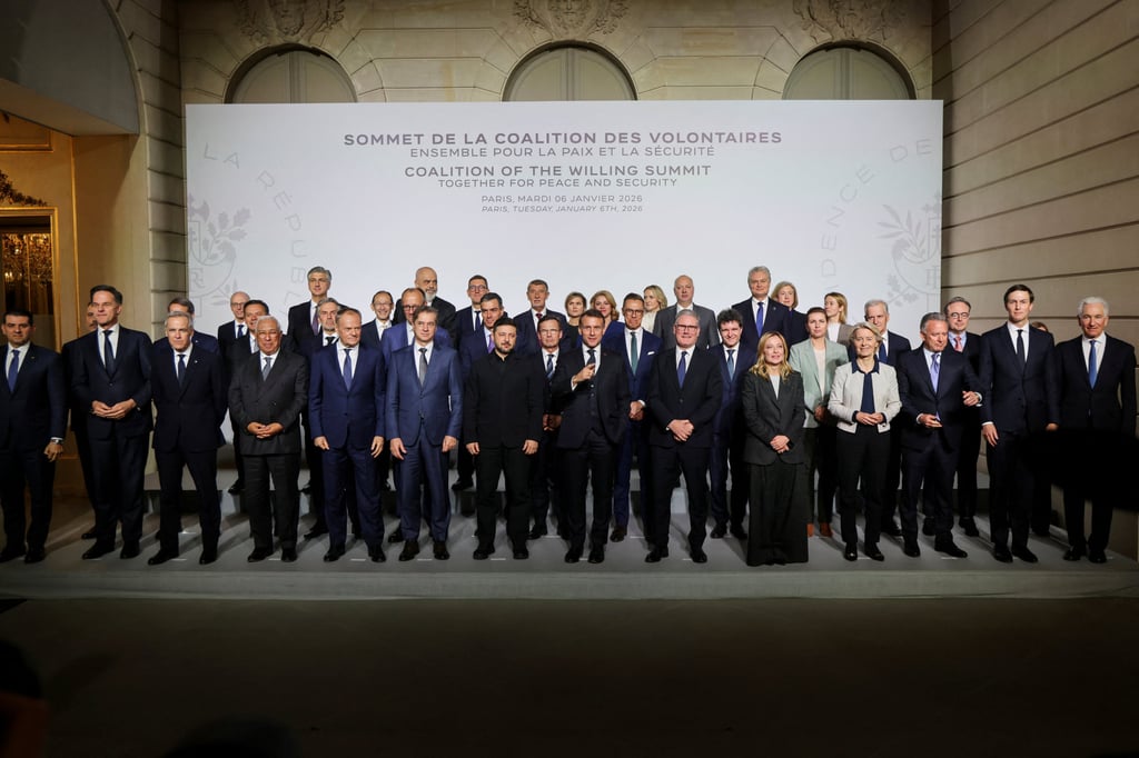 Leaders at the Coalition of the Willing gathering in Paris. Photo: Reuters Leaders at the Coalition of the Willing gathering in Paris. Photo: Reuters