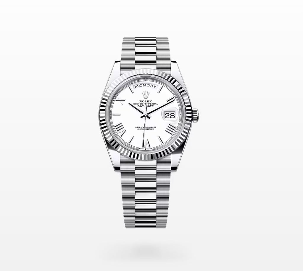The Rolex Day-Date 40mm in platinum. Photo: Handout