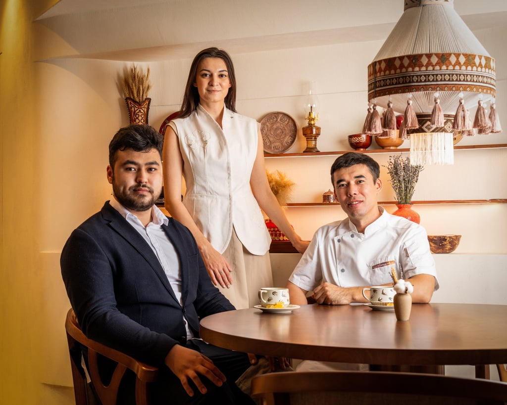 The founding team at Yurt: Ali Nuraly, Xeniya Tregubenko and Marat Zakaryayev. Photo: Handout