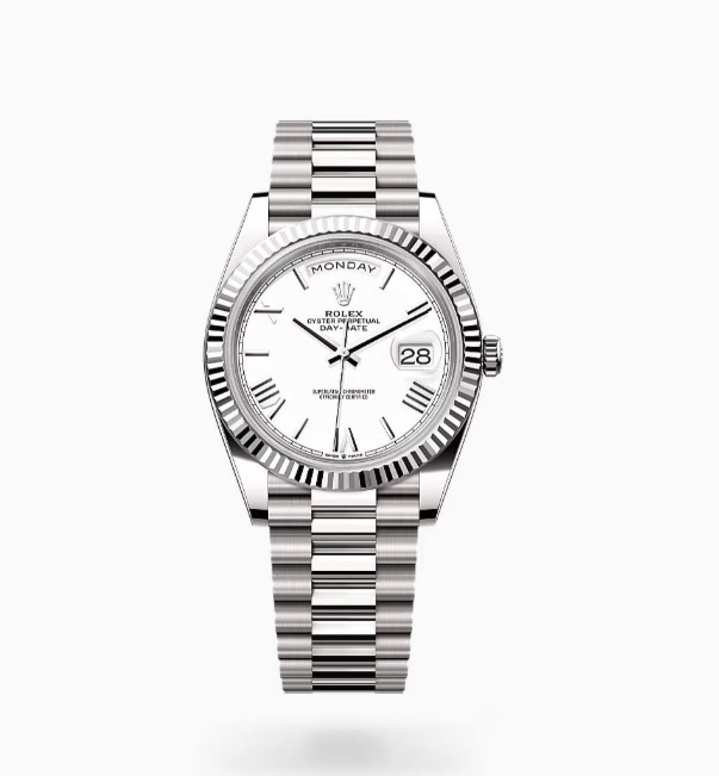 The Rolex Day-Date 40mm in white gold. Photo: Handout