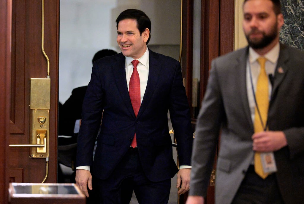 US Secretary of State Marco Rubio is seen at the US Capitol on Monday. Photo: TNS