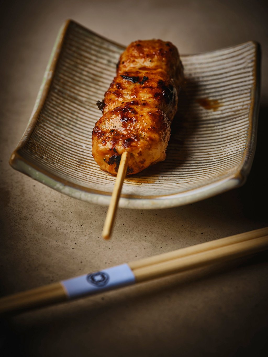 A chicken meatball skewer at Torikaze. Photo: courtesy Torikaze