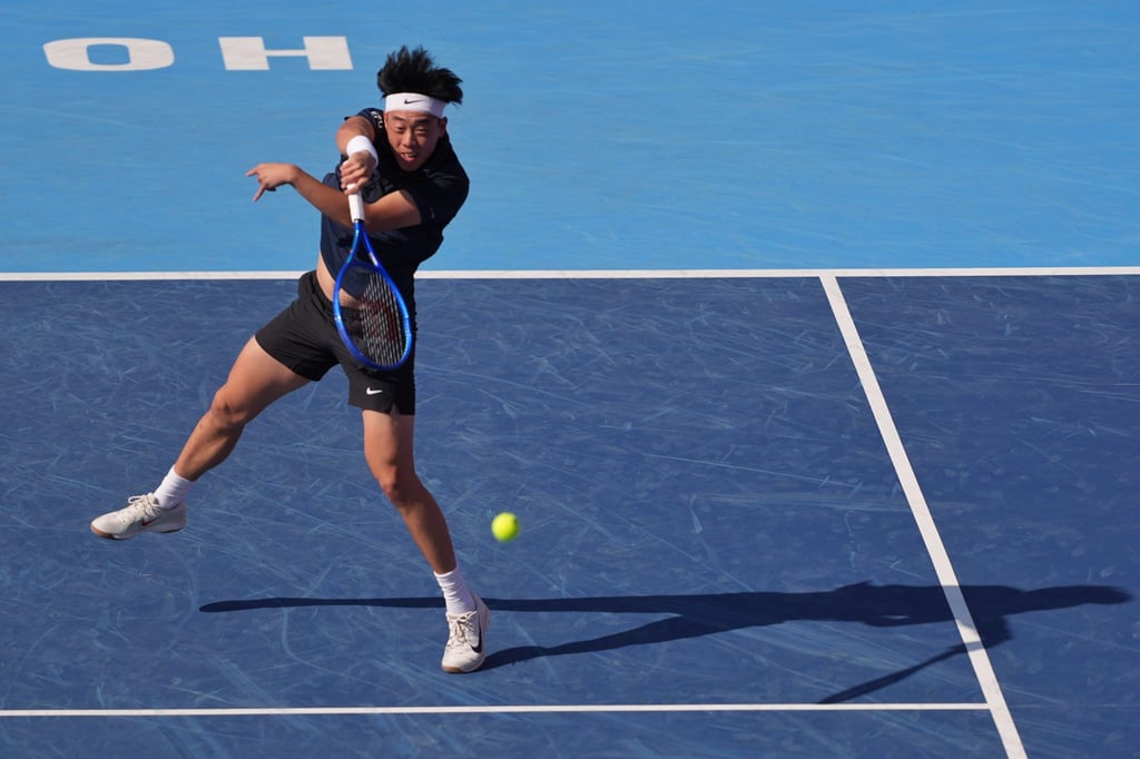 Coleman Wong puts away an overhead during his quarter-final exit. Photo: Elson Li