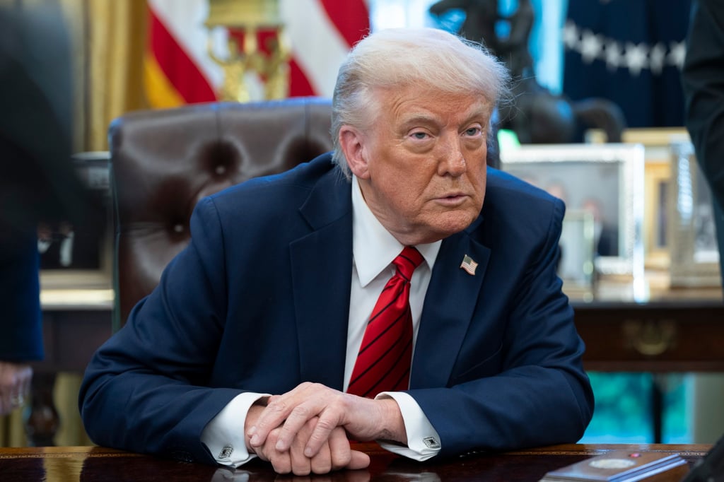 US President Donald Trump meets fishermen and women from American Samoa in the White House last April as he signs a proclamation expanding fishing rights in the Pacific islands. Photo: EPA-EFE