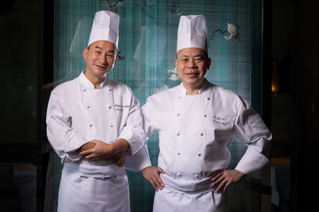 Lai Ching Heen head chef Cheng Man-sang (left) and executive chef Lau Yiu-fai. Photo: courtesy Lai Ching Heen Lai Ching Heen head chef Cheng Man-sang (left) and executive chef Lau Yiu-fai. Photo: courtesy Lai Ching Heen