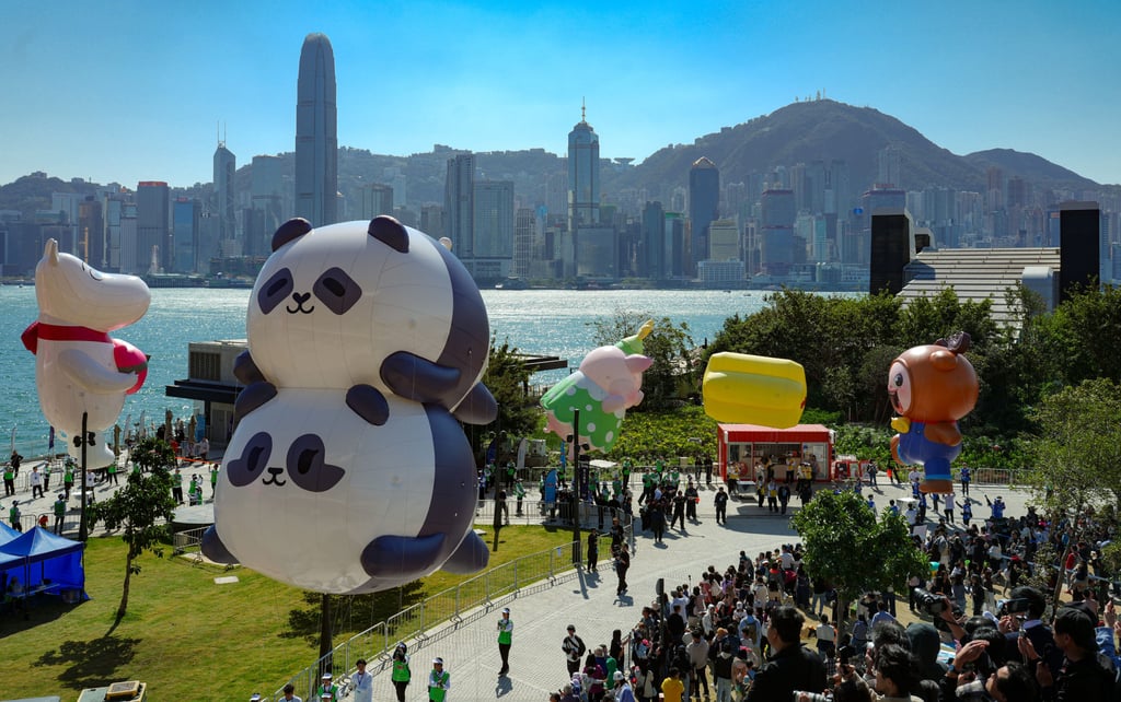 The event also featurec balloons depicting local icons, such as the panda cubs from Ocean Park. Photo: Sam Tsang