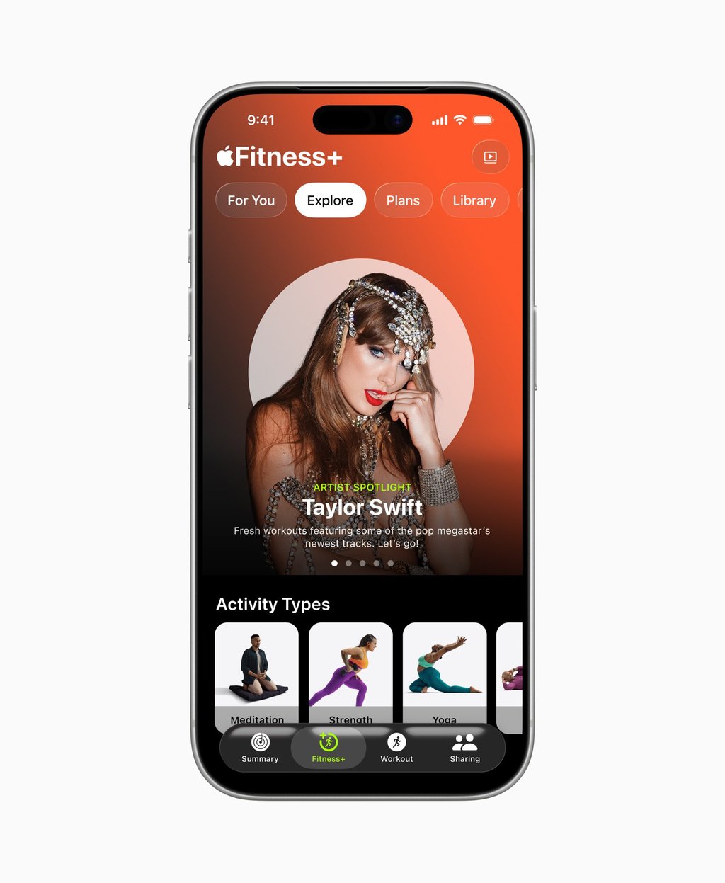 Apple Fitness+ brings together workouts, advice from trainers and workout playlists. Photo: Handout