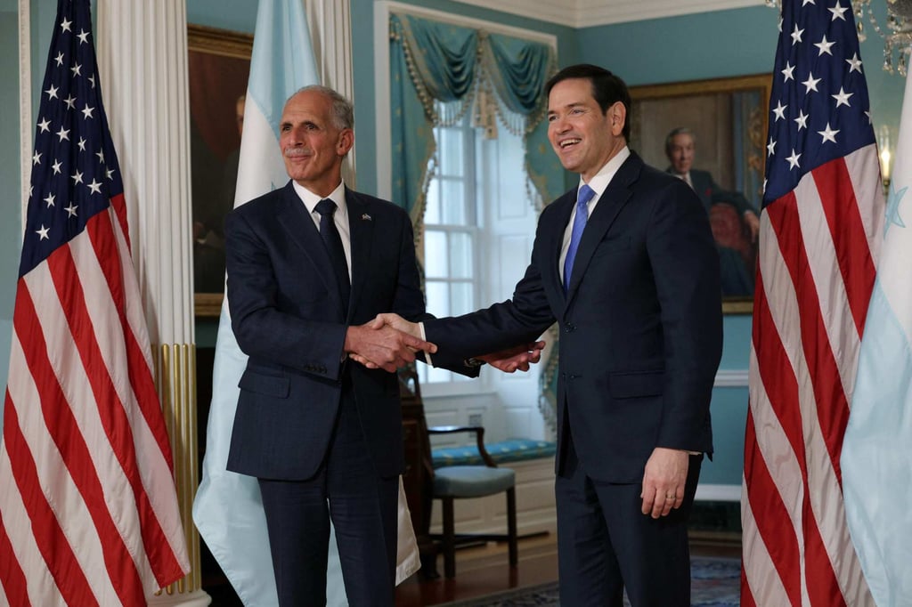 US Secretary of State Marco Rubio (right) welcomes president-elect Nasry Asfura of Honduras to the State Department on Monday. Photo: Getty Images via AFP US Secretary of State Marco Rubio (right) welcomes president-elect Nasry Asfura of Honduras to the State Department on Monday. Photo: Getty Images via AFP