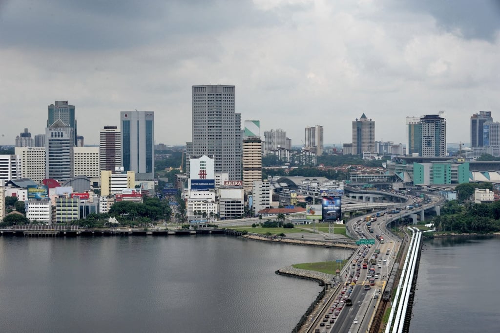 A view from Singapore towards Johor Bahru in southern Malaysia, a key crossing point for Malaysians working in the city state. Photo: AFP