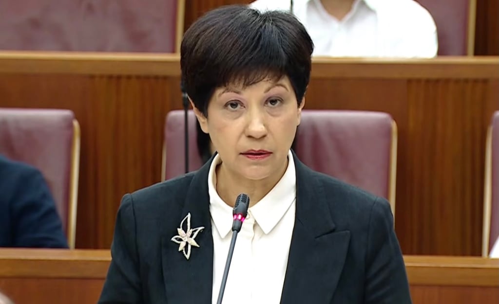 Singapore’s Leader of the House Indranee Rajah speaking in parliament on the motion of suitability of Pritam Singh as Leader of the Opposition on Wednesday. Photo: YouTube/MDDI Singapore Singapore’s Leader of the House Indranee Rajah speaking in parliament on the motion of suitability of Pritam Singh as Leader of the Opposition on Wednesday. Photo: YouTube/MDDI Singapore