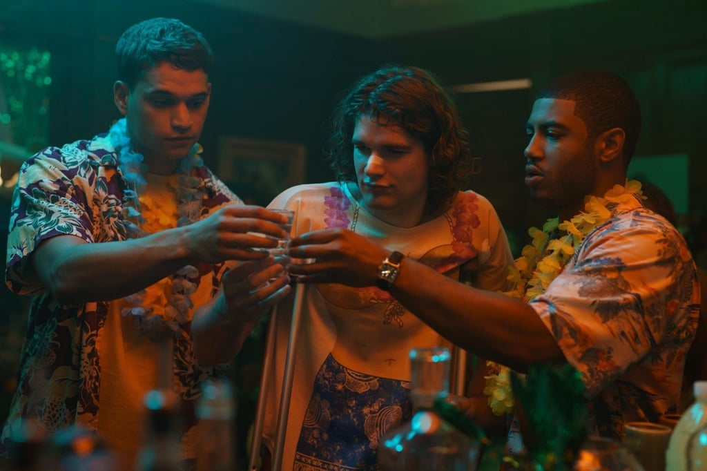 Spencer House as Wrigley (centre) in a scene from Tell Me Lies. Photo: @tellmelieshulu/Instagram