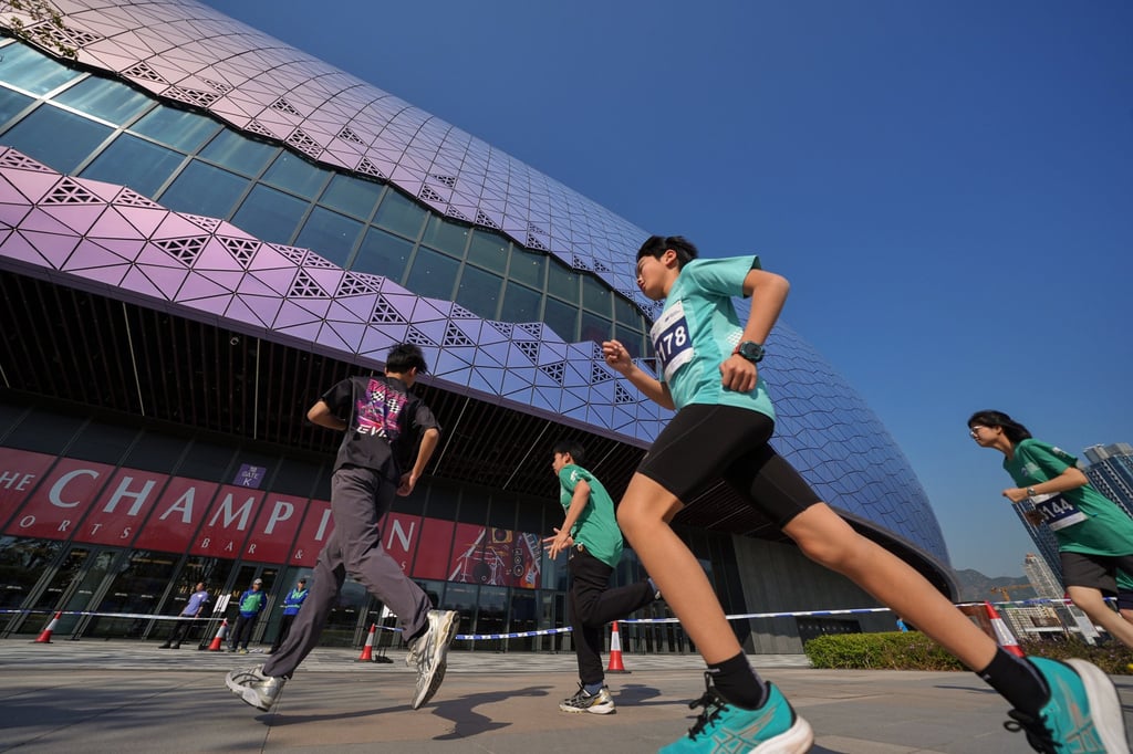 The course for the youth run went past Kai Tak Stadium. Photo: Elson Li
