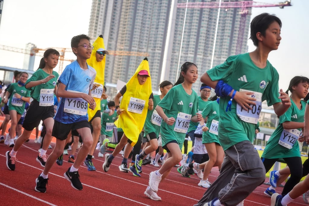 Just like some adults in the Hong Kong Marathon, some runners competed in fancy dress. Photo: Elson Li