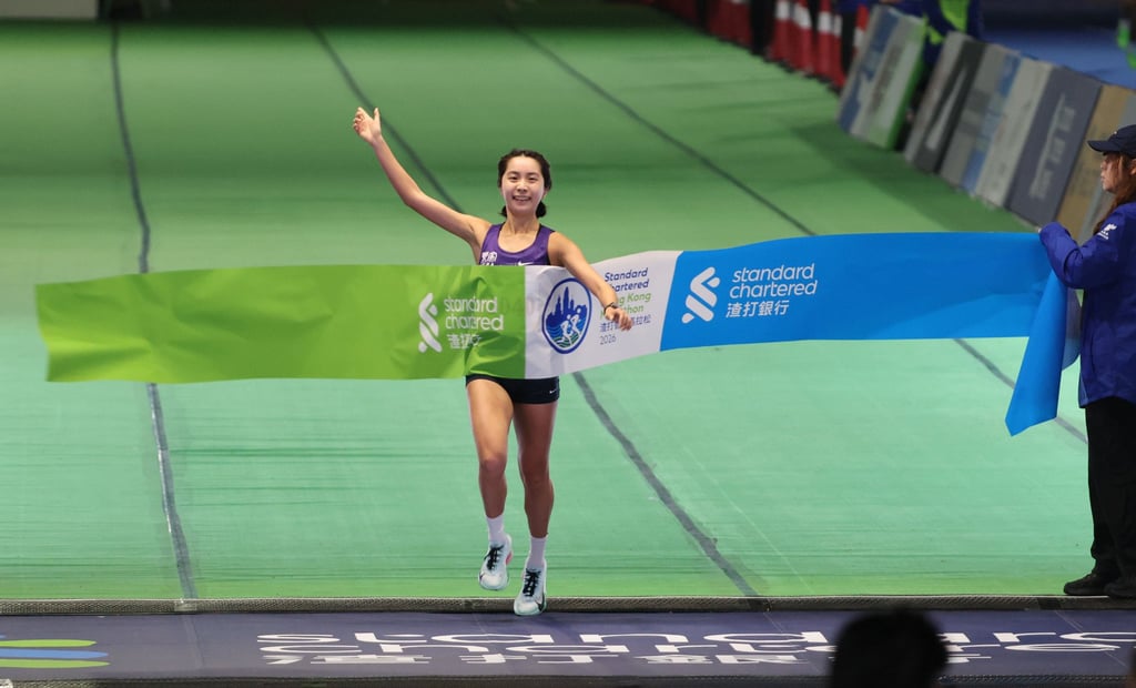 Tsang Hiu-tung winning the 10km for the third year in a row. Photo: Dickson Lee