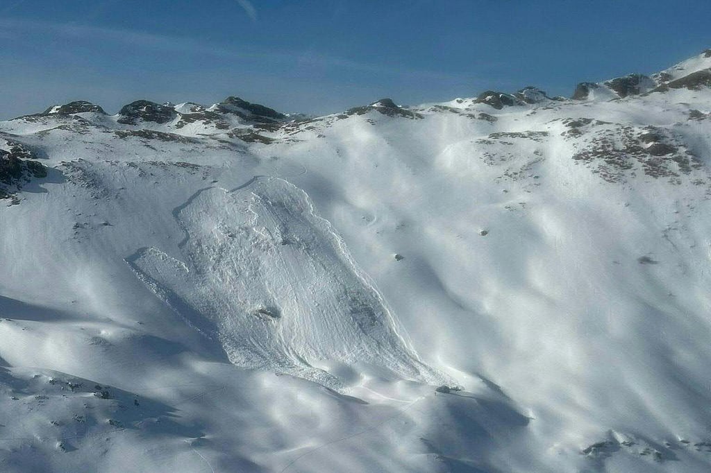 The scene of an avalanche near Bad Hofgastein, Austria. Photo: Salzburg Mountain Rescue via AFP