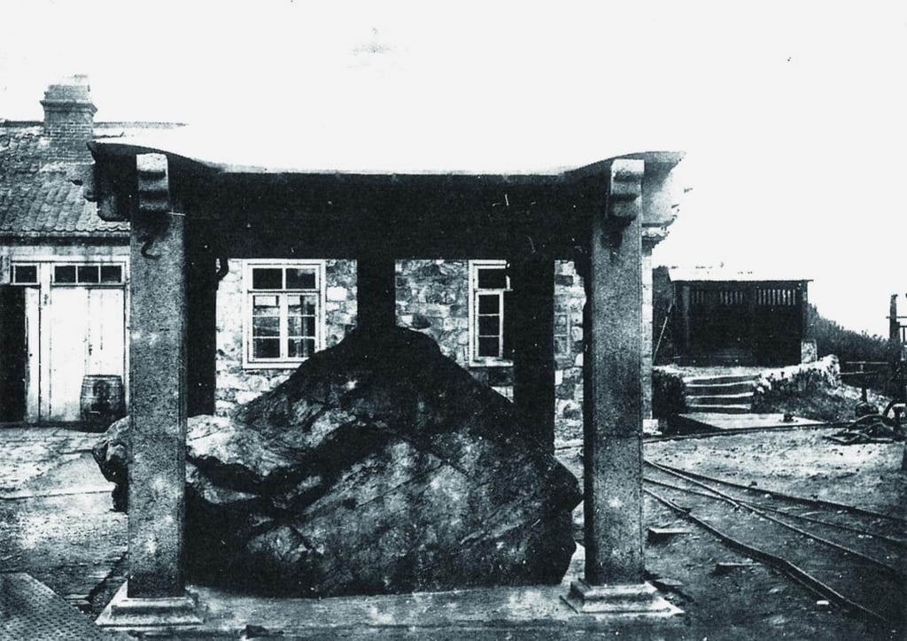 The Tang Honglu Well Stele pictured at its original site in Lushun in the early 20th century. Photo: Handout