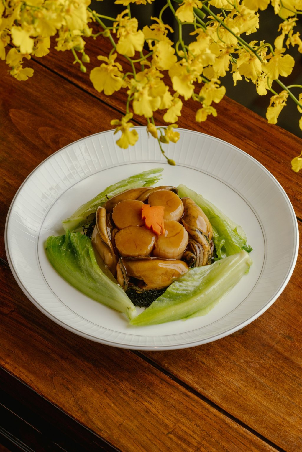 Braised conpoy with dried oysters and sea moss from Lung King Heen at Four Seasons Hong Kong. Photo: Handout