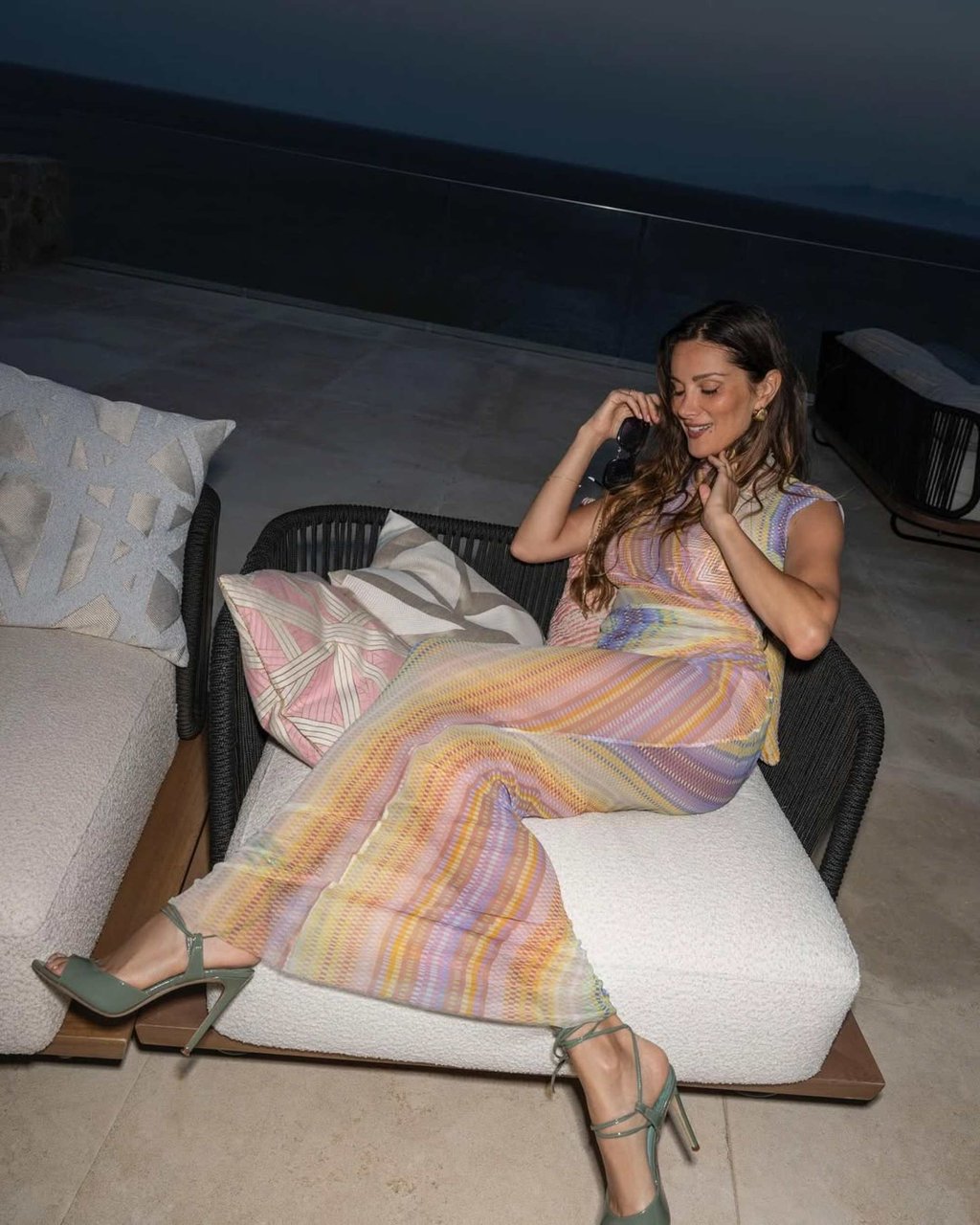 Stefania Spampinato wearing Missoni in Mykonos in the summer of 2024. Photo: @spampistefania/Instagram