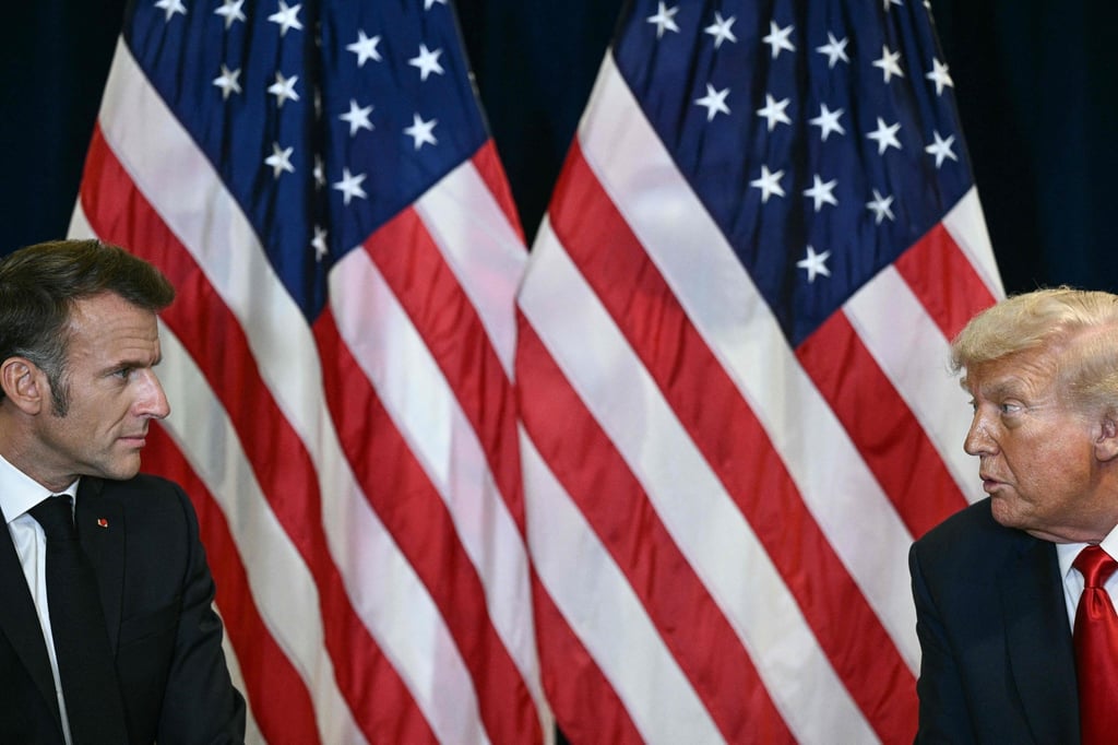 France’s President Emmanuel Macron and US President Donald Trump meeting in New York in September. Photo: AFP