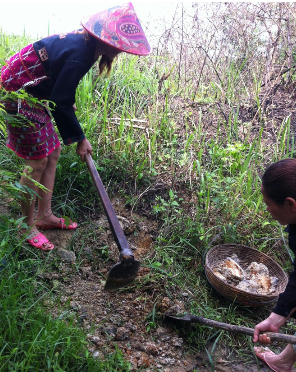 Women from the Li ethnic group harvest soil at the start of the pottery making process. Photo: zhihu