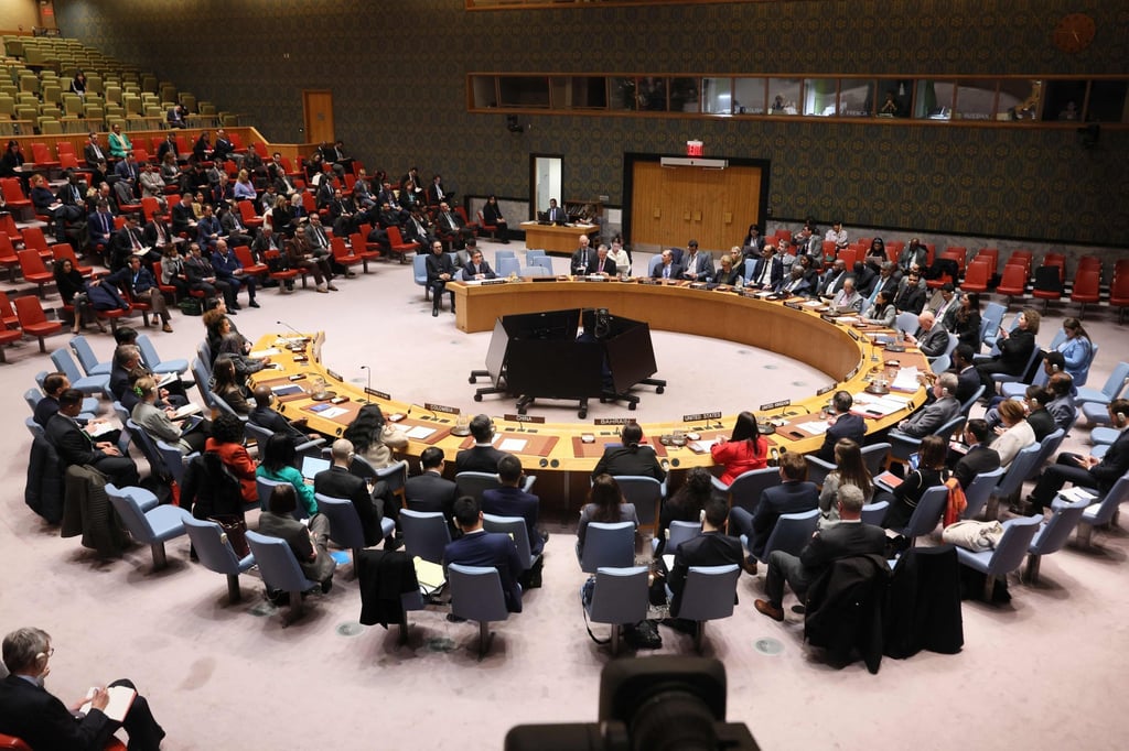 Members of the UN Security Council during a meeting on the situation in Iran at the UN headquarters in New York City on January 15. Photo: Getty Images via AFP