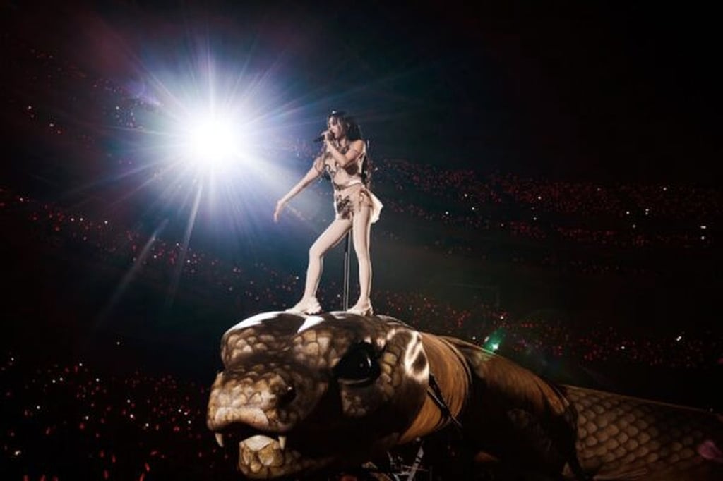 A component of Jolin Tsai’s new stage show sees her dance and sing atop a giant serpent’s head. Photo: Eternal Music Production A component of Jolin Tsai’s new stage show sees her dance and sing atop a giant serpent’s head. Photo: Eternal Music Production