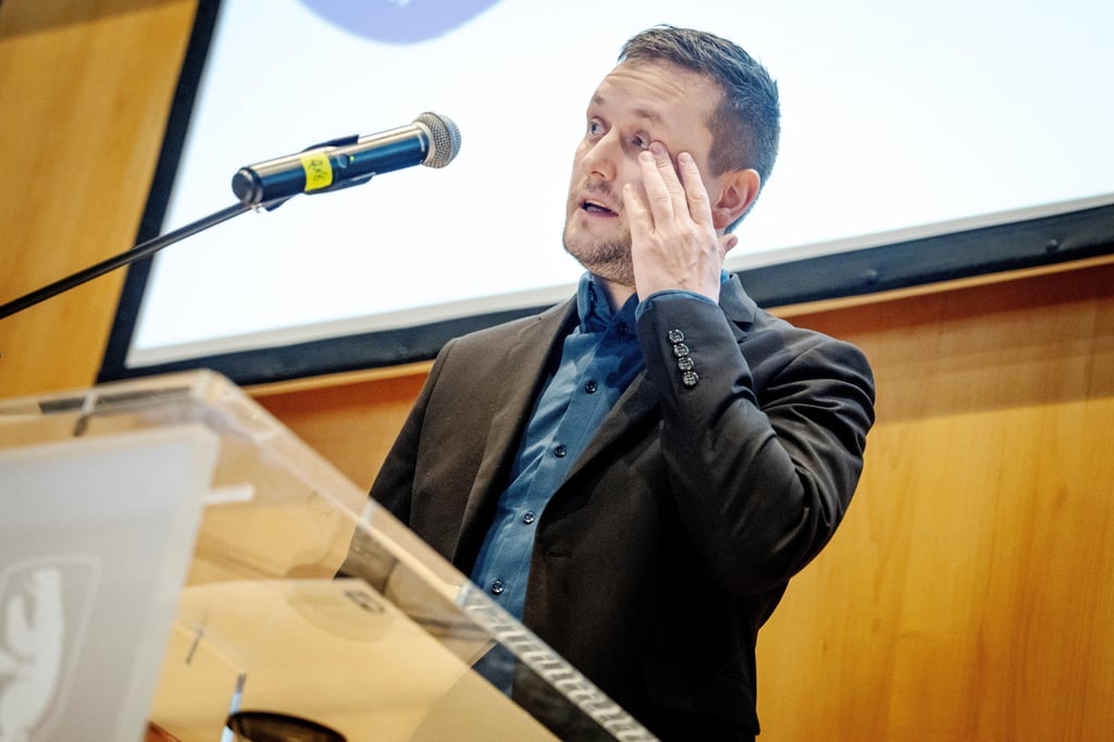Greenland’s Prime Minister Jens-Frederik Nielsen holds a press conference in Nuuk on Thursday. Photo: Ritzau Scanpix via Reuters Greenland’s Prime Minister Jens-Frederik Nielsen holds a press conference in Nuuk on Thursday. Photo: Ritzau Scanpix via Reuters