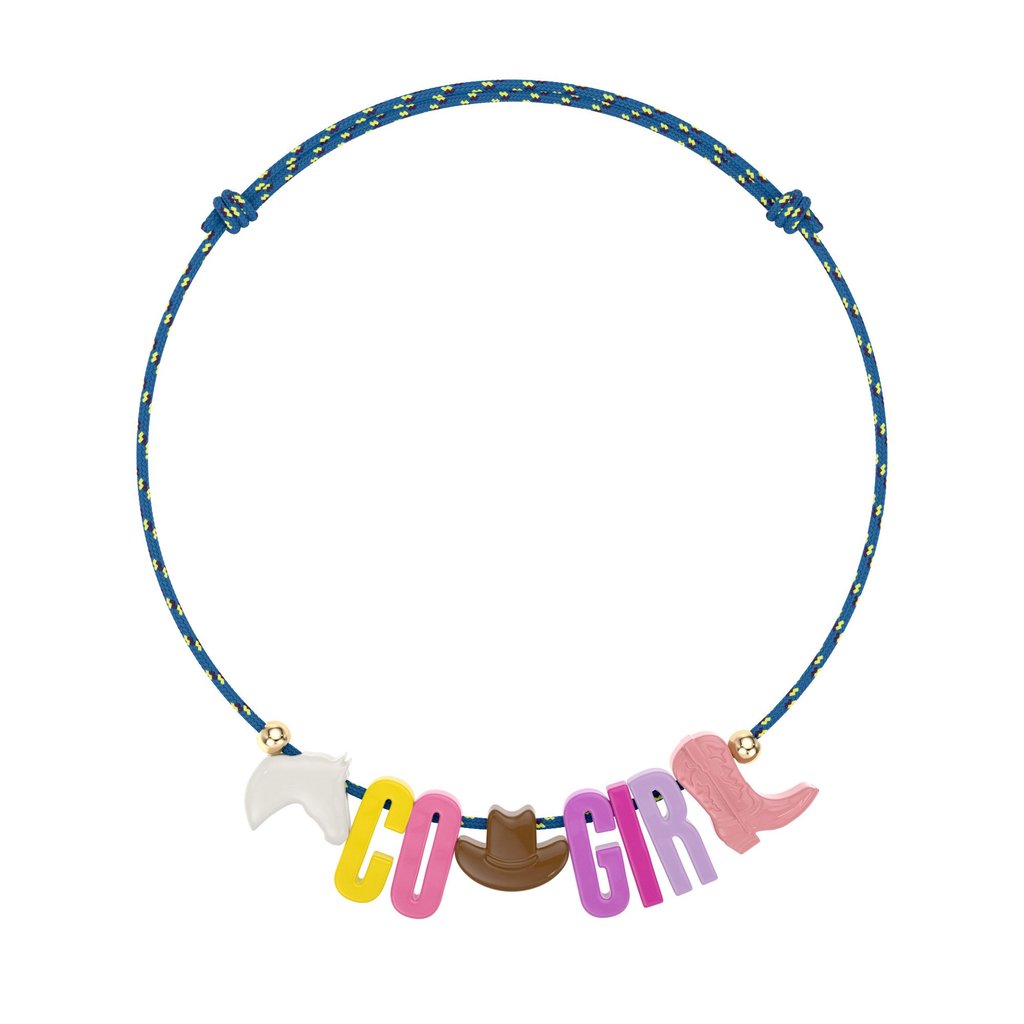 Cowgirl cord necklace, from Roxanne First’s Bubblegum by RF collection. Photo: Handout Cowgirl cord necklace, from Roxanne First’s Bubblegum by RF collection. Photo: Handout