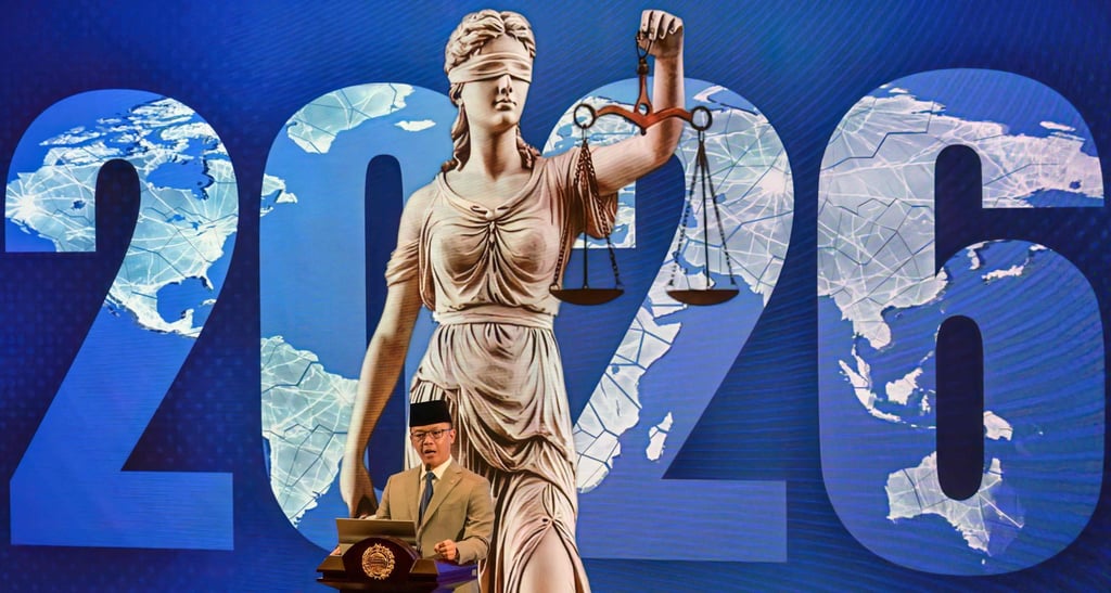 Indonesia’s Foreign Minister Sugiono delivers his annual press statement in Jakarta on January 14. Photo: AFP