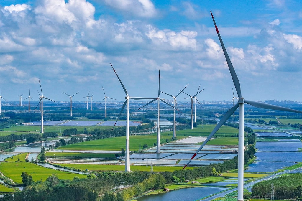 Wind turbines in Jinhu county, Huaian city, in China’s eastern Jiangsu province on September 22, 2025. Photo: AFP