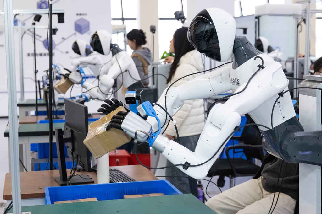 The next two years will see more humanoid enterprises commercialising the mass production versions of robots, according to Counterpoint Research. Photo: Xinhua The next two years will see more humanoid enterprises commercialising the mass production versions of robots, according to Counterpoint Research. Photo: Xinhua