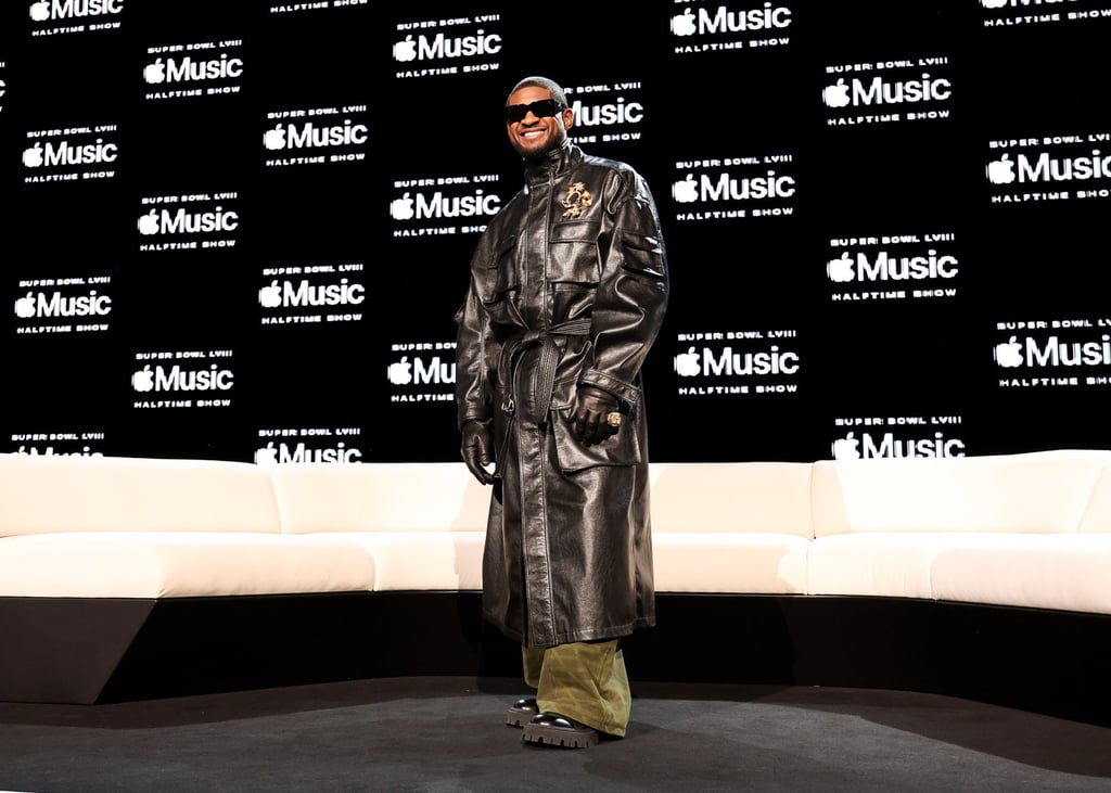 Usher wearing Lu’u Dan to a press conference for the Super Bowl LVIII halftime show. Photo: Getty Images Usher wearing Lu’u Dan to a press conference for the Super Bowl LVIII halftime show. Photo: Getty Images